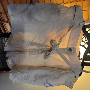 Old Navy Light Beige Tie-Waist Shorts